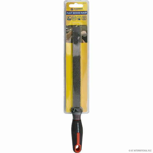 Marksman 8" Flat Wood Rasp File – Non-Slip Rubber Grip Woodworking Tool (MPN 56051C)