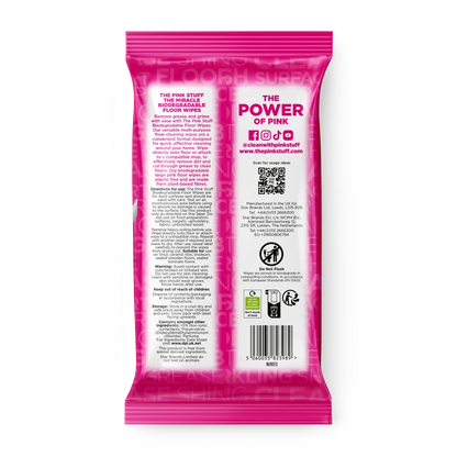 The Pink Stuff Miracle Floor Wipes, Large and Strong 20 Cleaning Floor Wipes