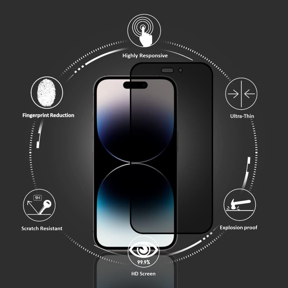 Caisles Privacy Tempered Glass Screen Protector for iPhone – Anti-Spy Full Coverage Screen Guard
