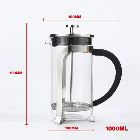 AOYALAI 1000ml French Press Coffee Maker – Glass Coffee & Tea Plunger Brewer (MY-123)