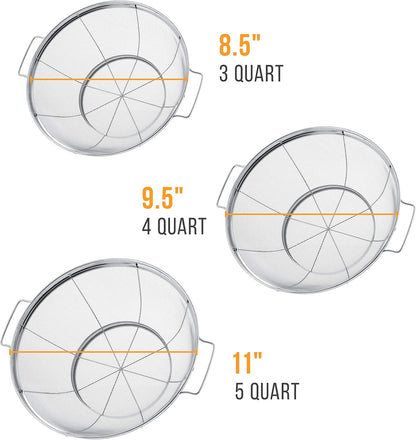Kitchen Supply Set of 3 Stainless Steel Colander Strainers Net Baskets