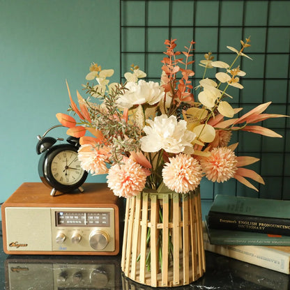 Autumn Bouquet | Silk Rose, Maple Leaves & Dandelion | Home Decor