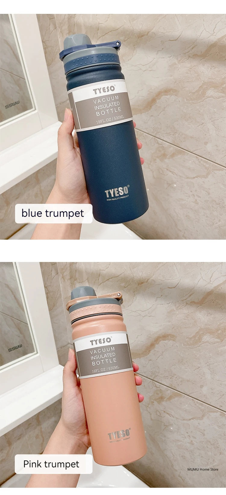 TYESO Stainless Steel Vaccum Flask Thermos | Travel Mug