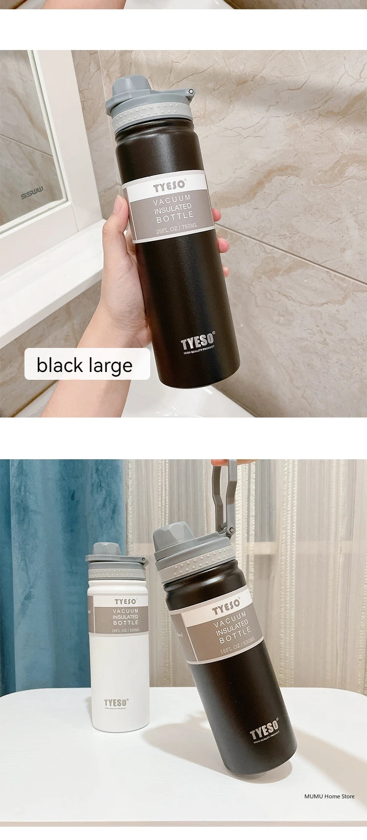 TYESO Stainless Steel Vaccum Flask Thermos | Travel Mug