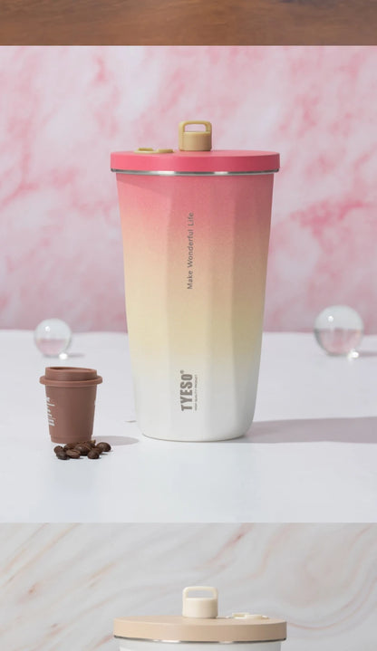 TYESO Vacuum Flask with Built-in Straw