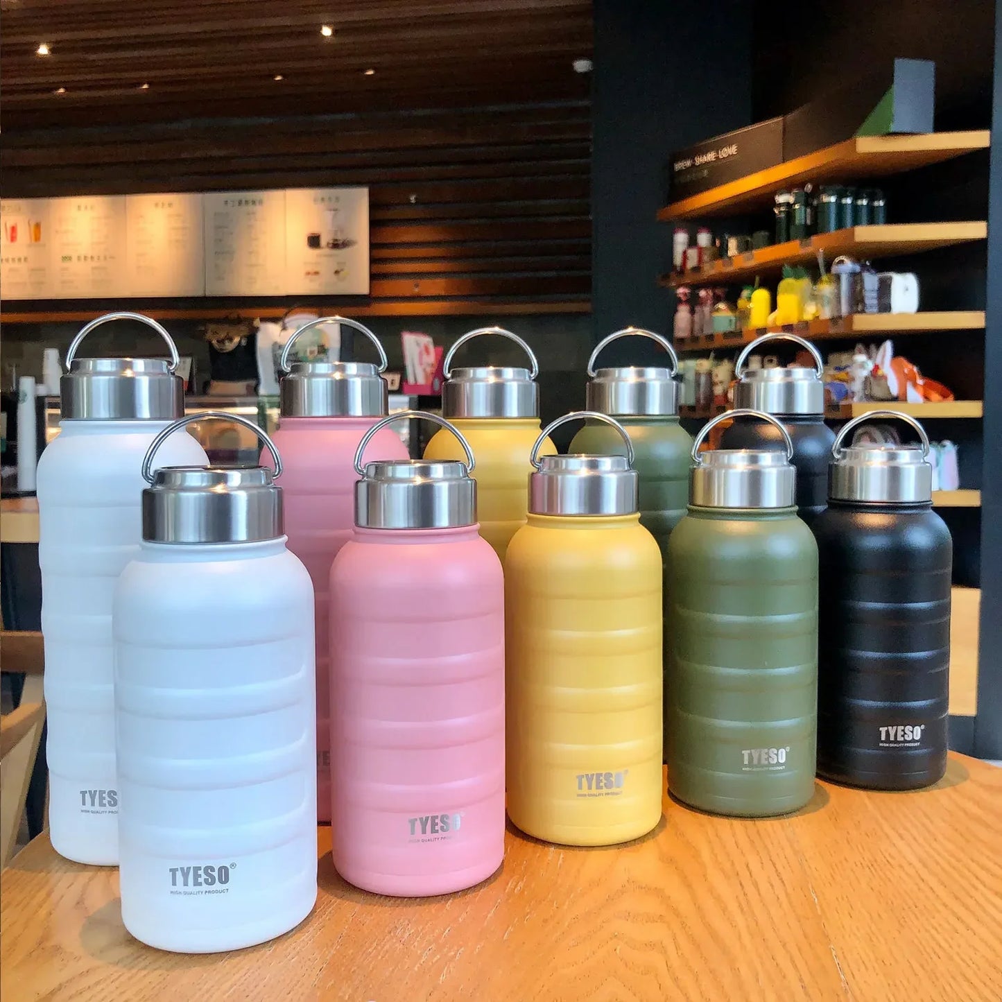 TYESO Large Capacity Stainless Steel Thermal Bottles