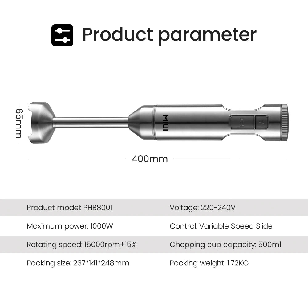 MIUI 1000W 4-in-1 Hand Immersion Blender