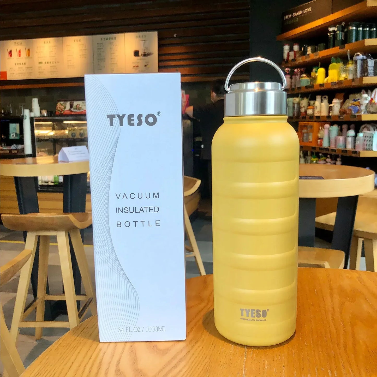 TYESO Large Capacity Stainless Steel Thermal Bottles