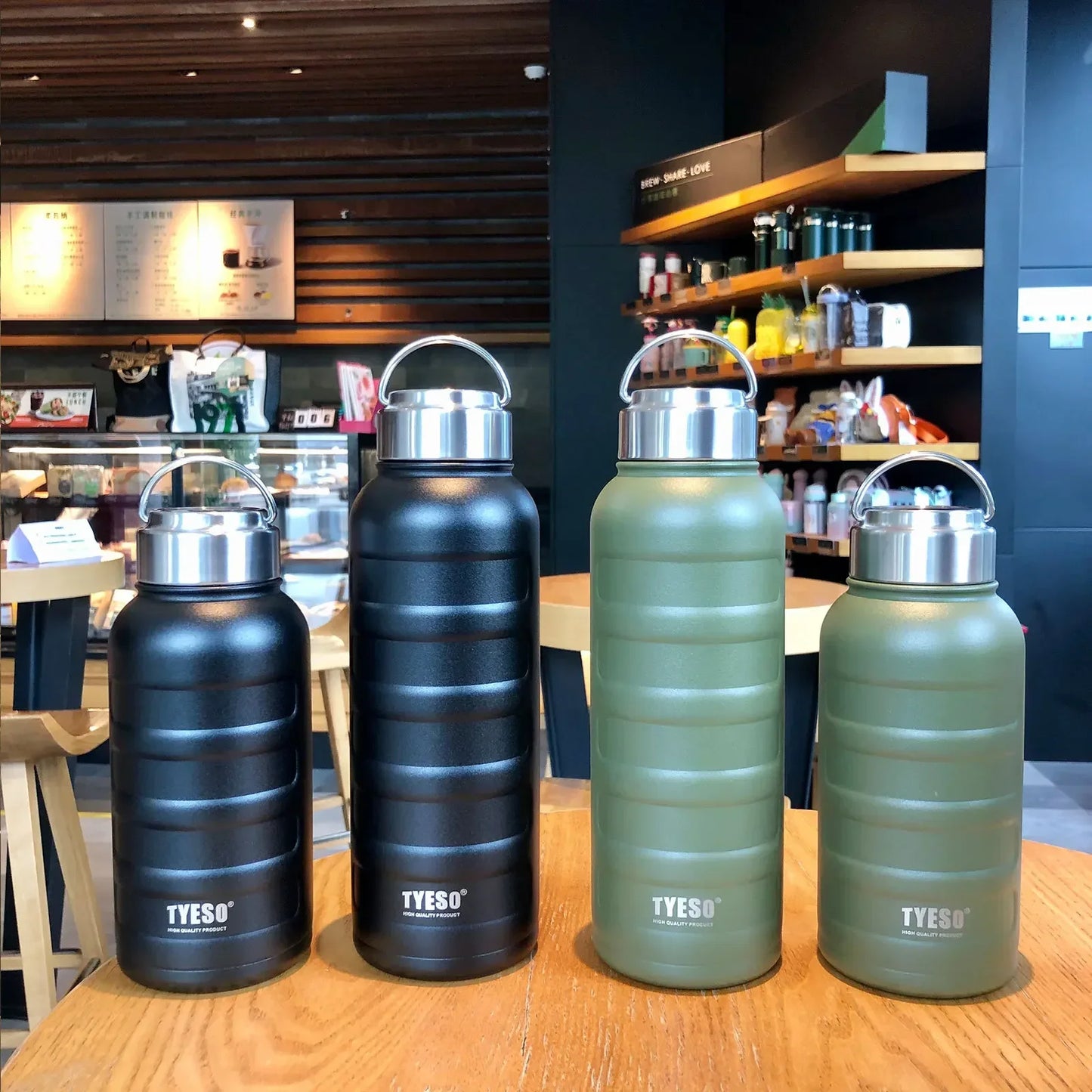 TYESO Large Capacity Stainless Steel Thermal Bottles