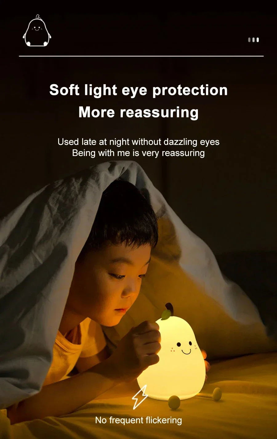 LED Pear Silicone Night Light | Touch Control