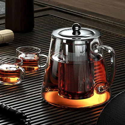 Glass Teapot with Stainless Steel Infuser | Heat Resistant