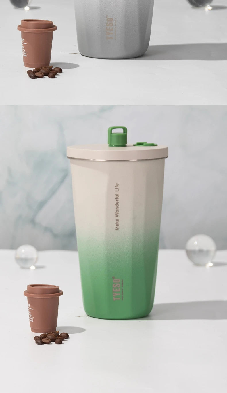 TYESO Vacuum Flask with Built-in Straw