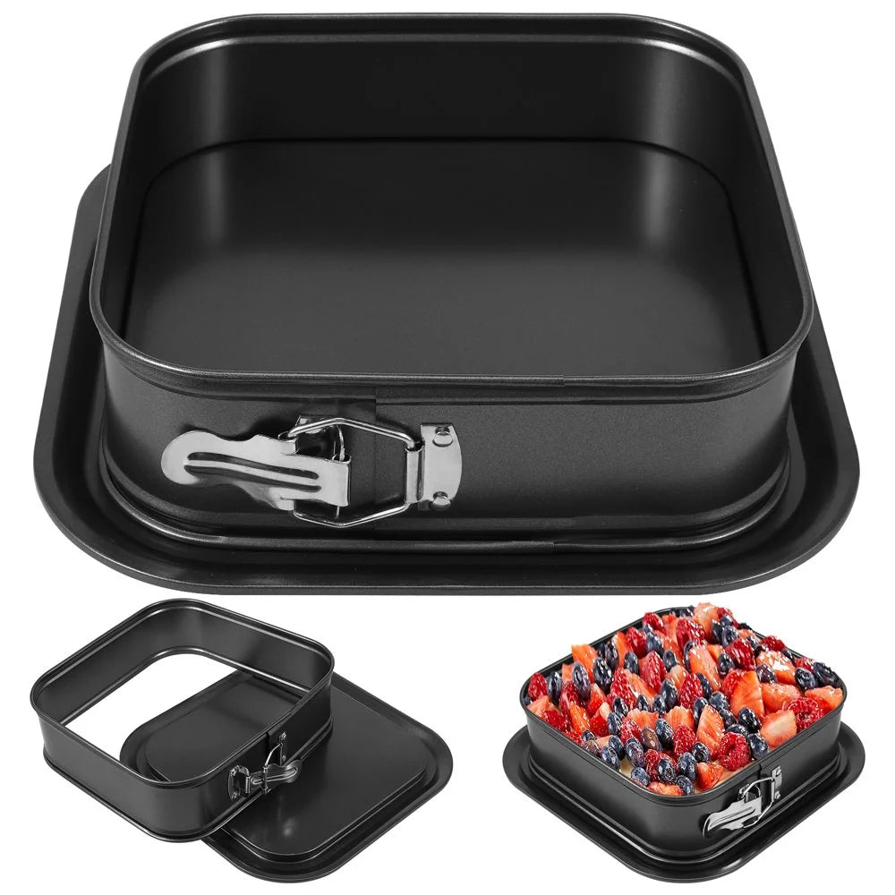 Square Springform Cake Pan (Non-Stick Quick-Release Baking Pan)